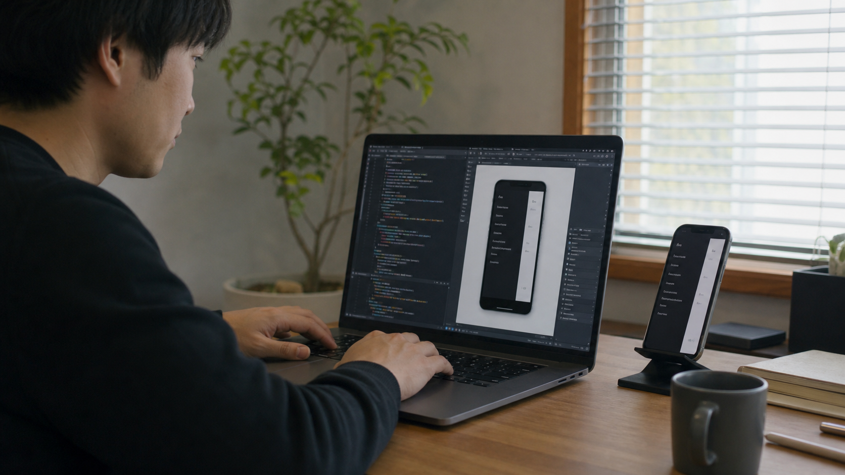 ハンバーガーメニューの開閉動作をスマートフォンでテストするWeb担当者