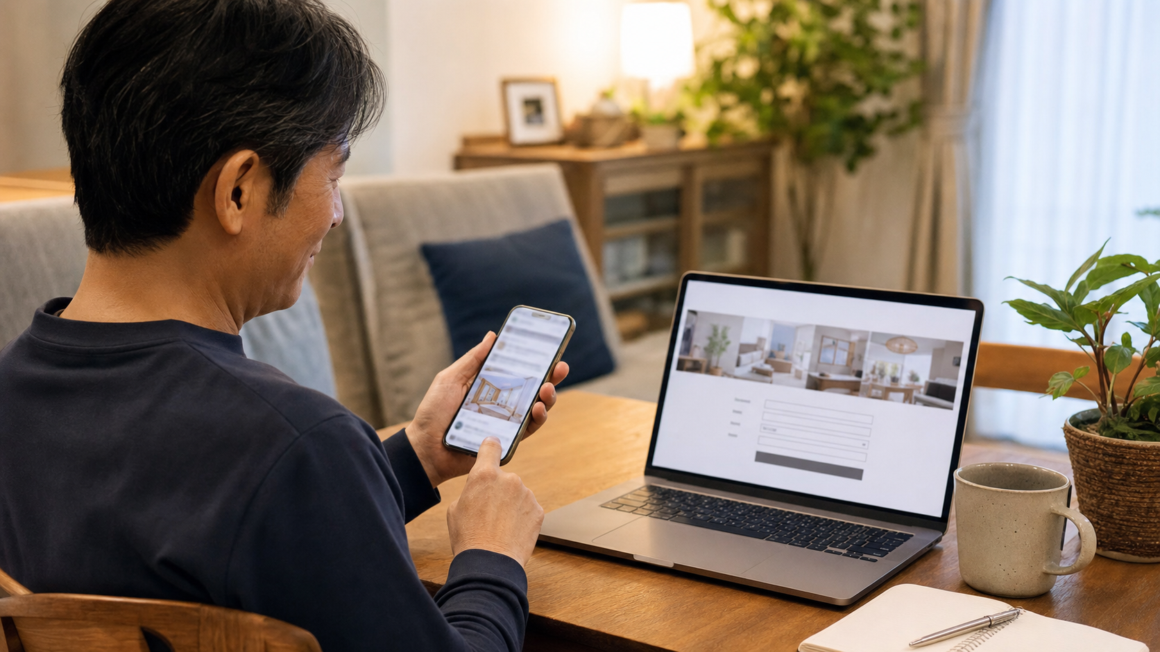 SNSからホームページを確認して予約する顧客
