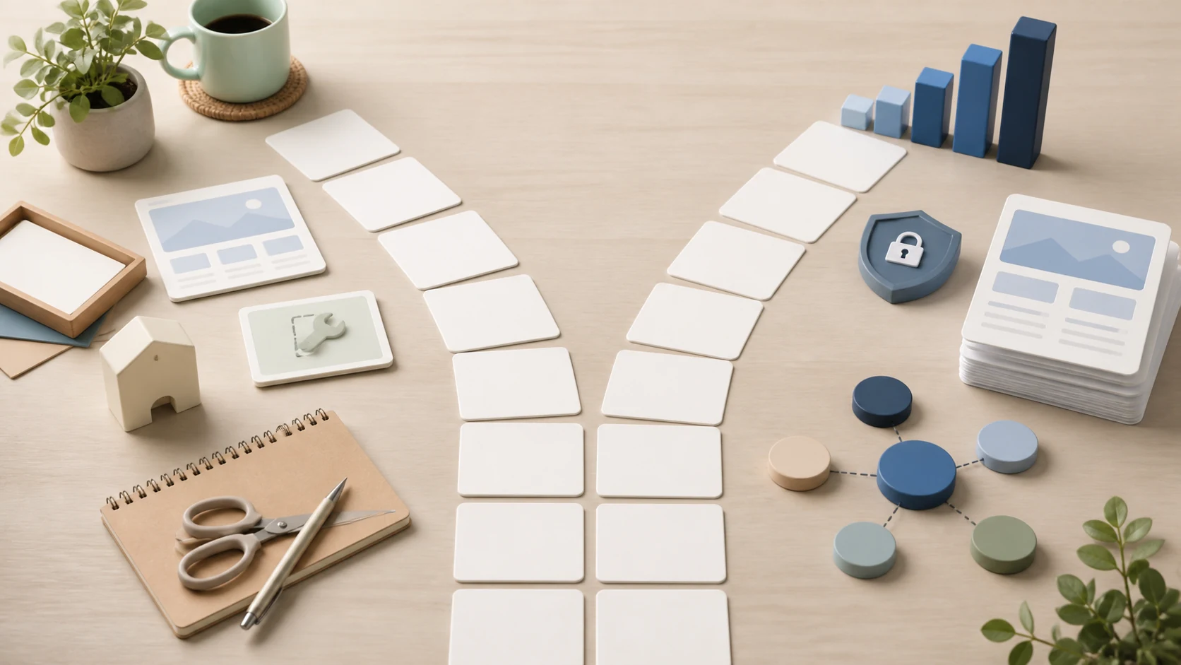 自作が向くケース・依頼が向くケースの確認項目を視覚化した図解風写真